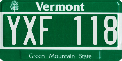 VT license plate YXF118