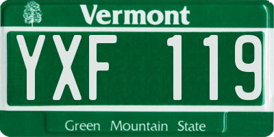 VT license plate YXF119