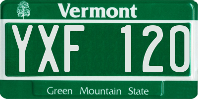 VT license plate YXF120