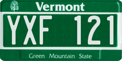 VT license plate YXF121
