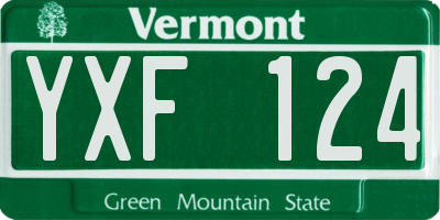 VT license plate YXF124