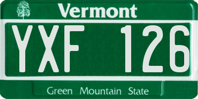 VT license plate YXF126