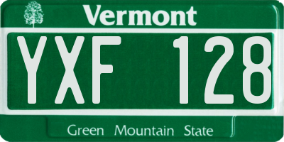VT license plate YXF128