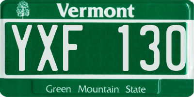 VT license plate YXF130