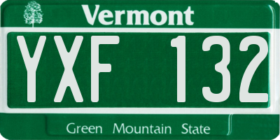 VT license plate YXF132