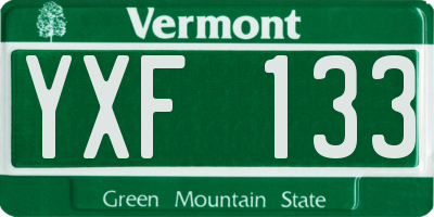 VT license plate YXF133