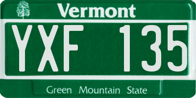 VT license plate YXF135