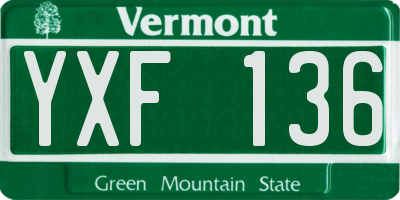 VT license plate YXF136