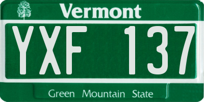 VT license plate YXF137