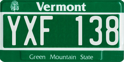 VT license plate YXF138