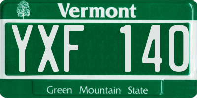 VT license plate YXF140