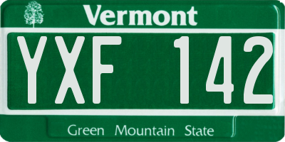 VT license plate YXF142