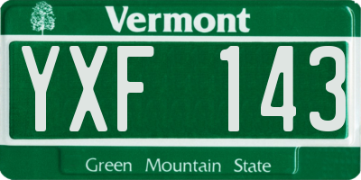 VT license plate YXF143
