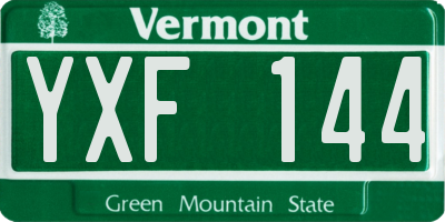 VT license plate YXF144