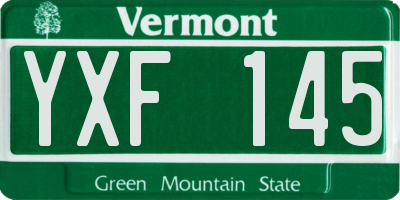 VT license plate YXF145