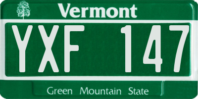 VT license plate YXF147