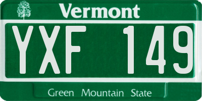 VT license plate YXF149