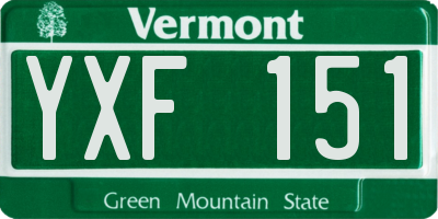 VT license plate YXF151