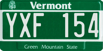 VT license plate YXF154