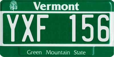 VT license plate YXF156