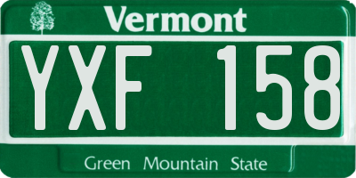 VT license plate YXF158