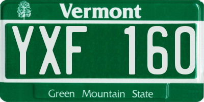 VT license plate YXF160