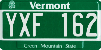 VT license plate YXF162