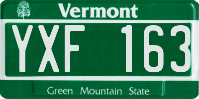 VT license plate YXF163