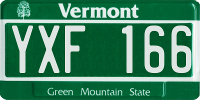 VT license plate YXF166