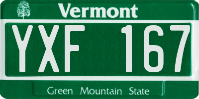 VT license plate YXF167