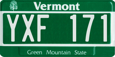 VT license plate YXF171