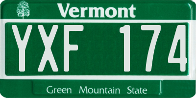 VT license plate YXF174