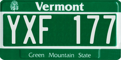 VT license plate YXF177
