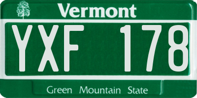 VT license plate YXF178