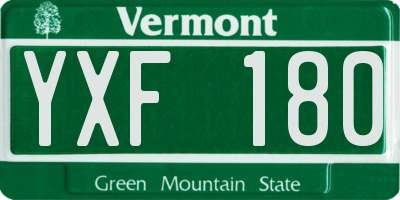 VT license plate YXF180