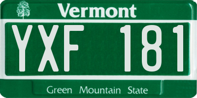 VT license plate YXF181
