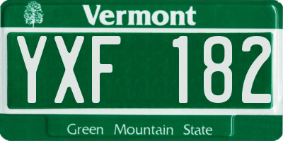 VT license plate YXF182