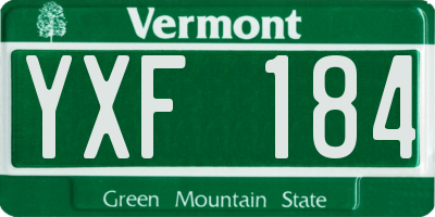 VT license plate YXF184
