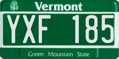 VT license plate YXF185