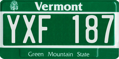 VT license plate YXF187
