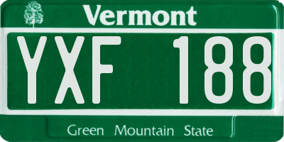 VT license plate YXF188