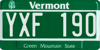 VT license plate YXF190