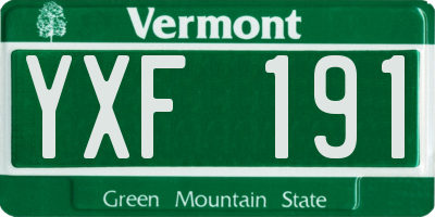 VT license plate YXF191
