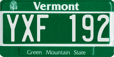 VT license plate YXF192