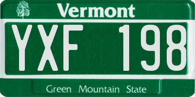 VT license plate YXF198