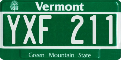 VT license plate YXF211