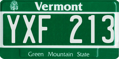VT license plate YXF213