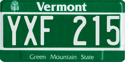 VT license plate YXF215