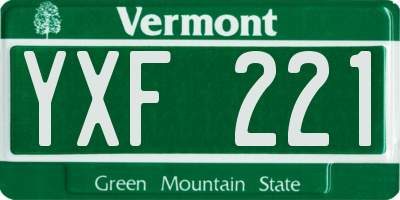 VT license plate YXF221