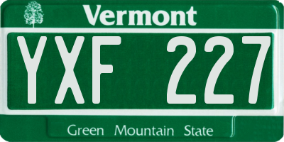 VT license plate YXF227